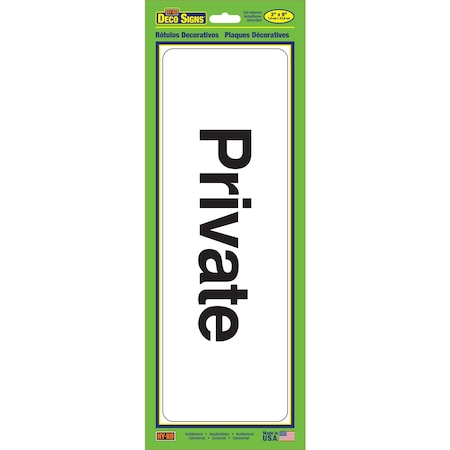 Hy-Ko Private Sign 3" x 9", 5PK A02059